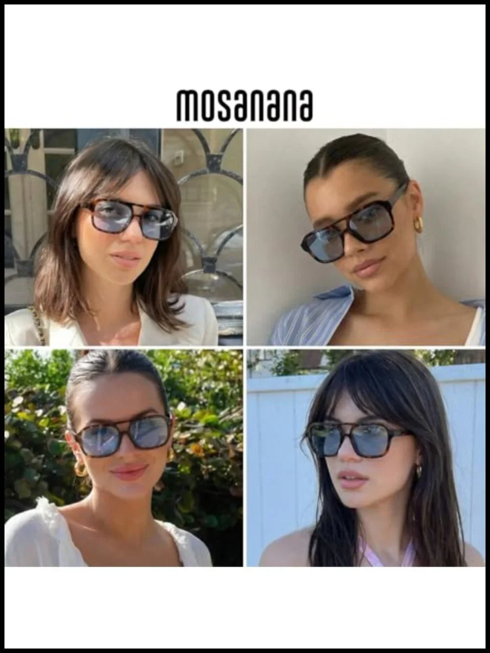 Narrow Square Aviator Sunglasses with UV 400 Protection